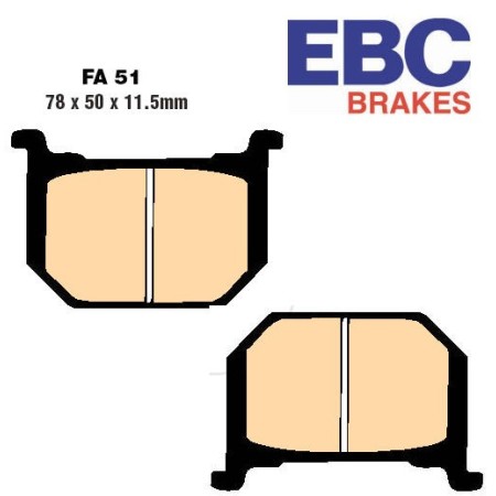 Frein - Jeu de Plaquettes - EBC FA051 V - semi-frittée