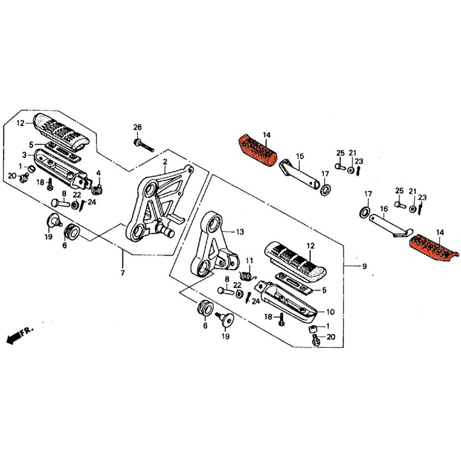 Service Moto Pieces|Cale Pied - Caoutchouc (x2) - CB400/500..750 - 50716|Cale Pied - Selecteur|13,50 €