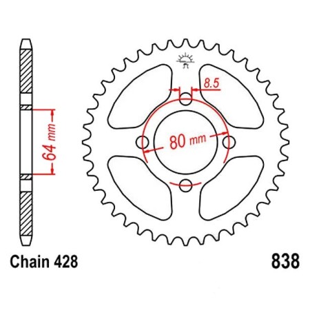 Transmission - Couronne - JTR - 838-428 - 39 dents 