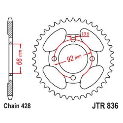 Service Moto Pieces|Transmission - Chaine -JT - 428-124 maillons - Noir/OR - Ouverte|Chaine 428|33,90 €