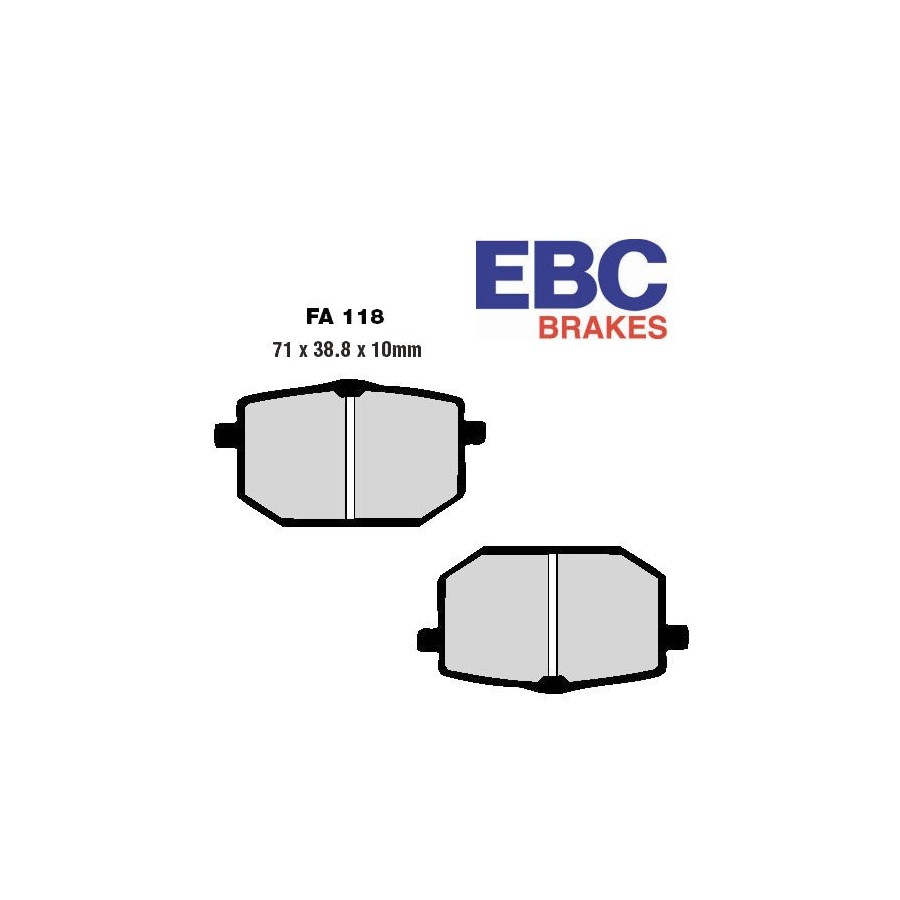 Service Moto Pieces|Frein - Jeu de Plaquettes - EBC - Metal fritté - FA188-HH|Plaquette|44,40 €