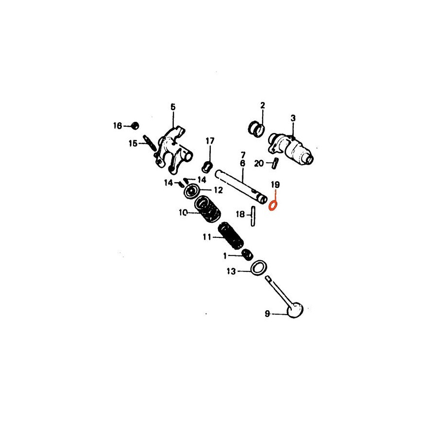 Moteur - Joint torique - ø 7.70 x2.50 - Axe de culbuteur - XL500 R/S - XR500