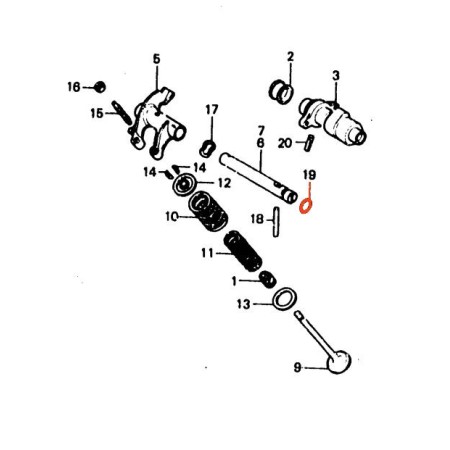 Moteur - Joint torique - ø 7.70 x2.50 - Axe de culbuteur - XL500 R/S - XR500