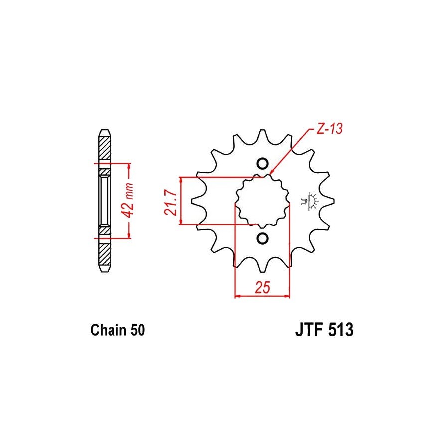 Service Moto Pieces|Transmission - Pignon - 530 - JTF 513 - 16 dents|Chaine 530|19,10 €