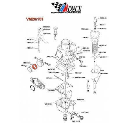 Carburateur - Bague - entretoise - VM22/434