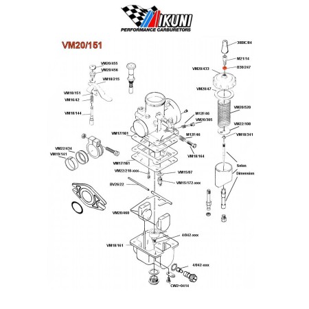 B30/247 - Carburateur - Tendeur - regleur - Contre ecrou - M6 x0.70