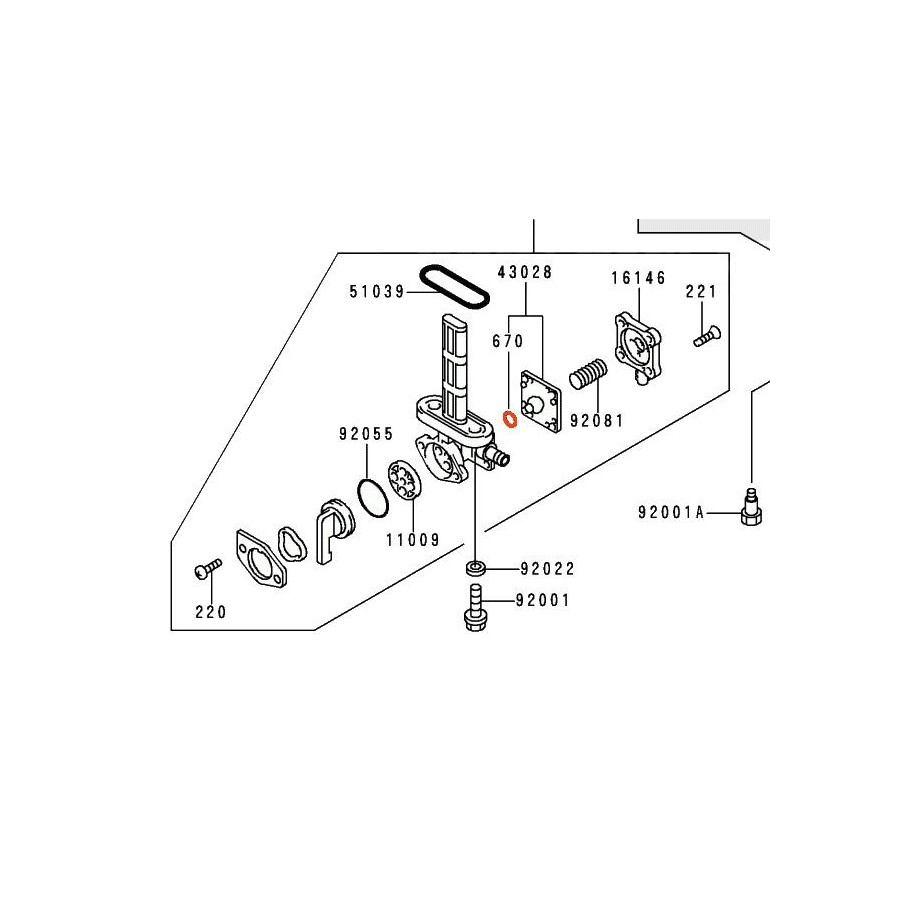 Robinet essence - joint - ø 4mm - 670B1-504