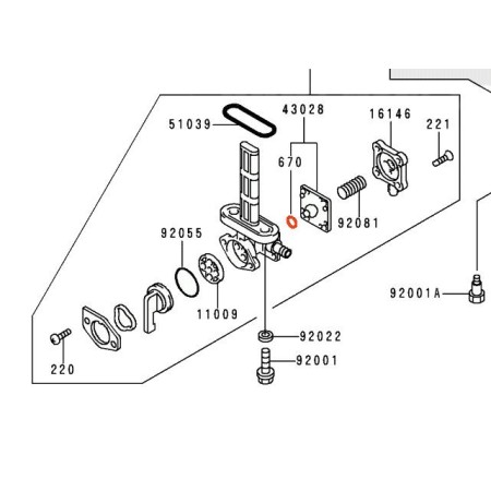 Robinet essence - joint - ø 4mm - 670B1-504