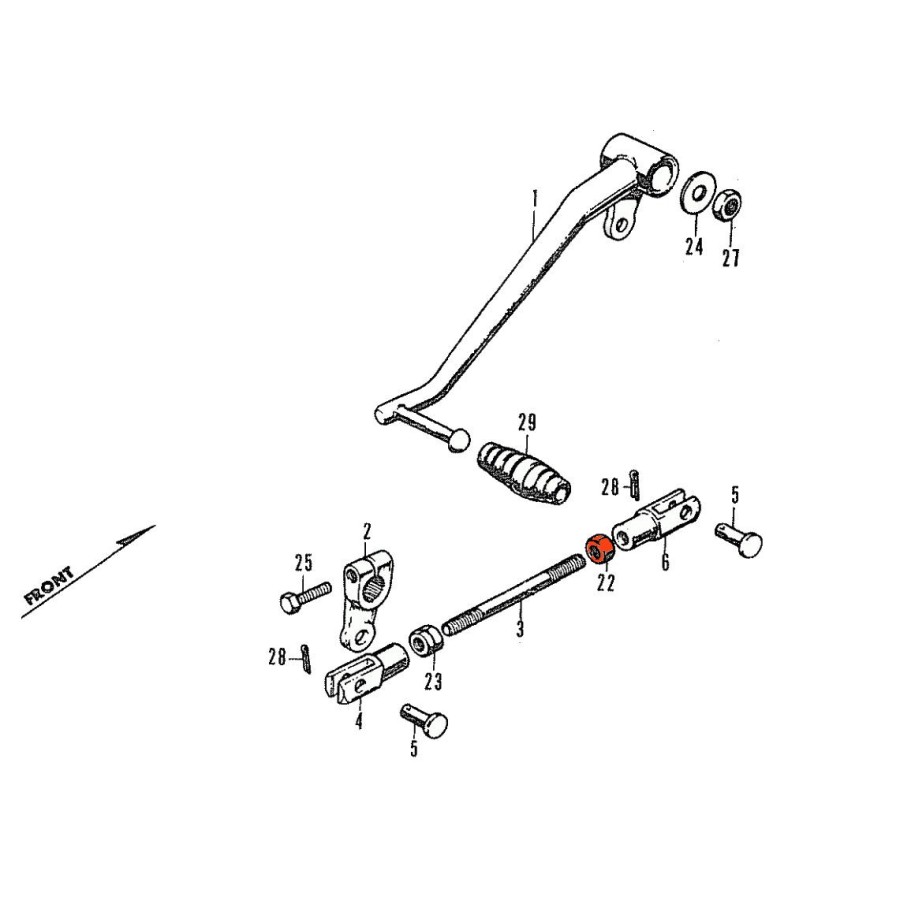 Service Moto Pieces|Selecteur de vitesse - Ecrou de serrage - arriere - CB250K - CB350K|Cale Pied - Selecteur|4,00 €