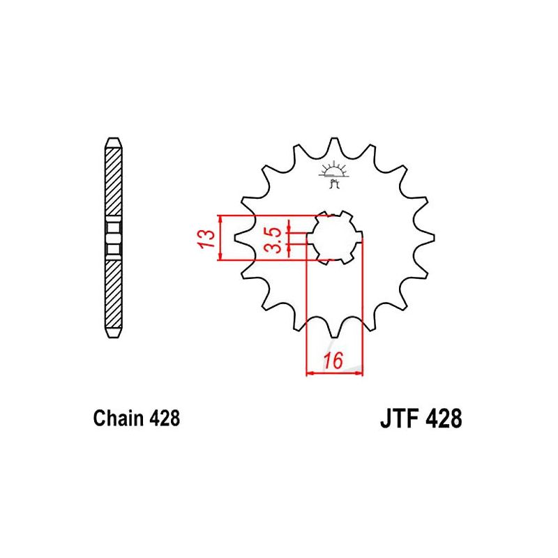 Service Moto Pieces|Transmission - Pignon - JTF 548 - 14 Dents|Chaine 428|7,20 €