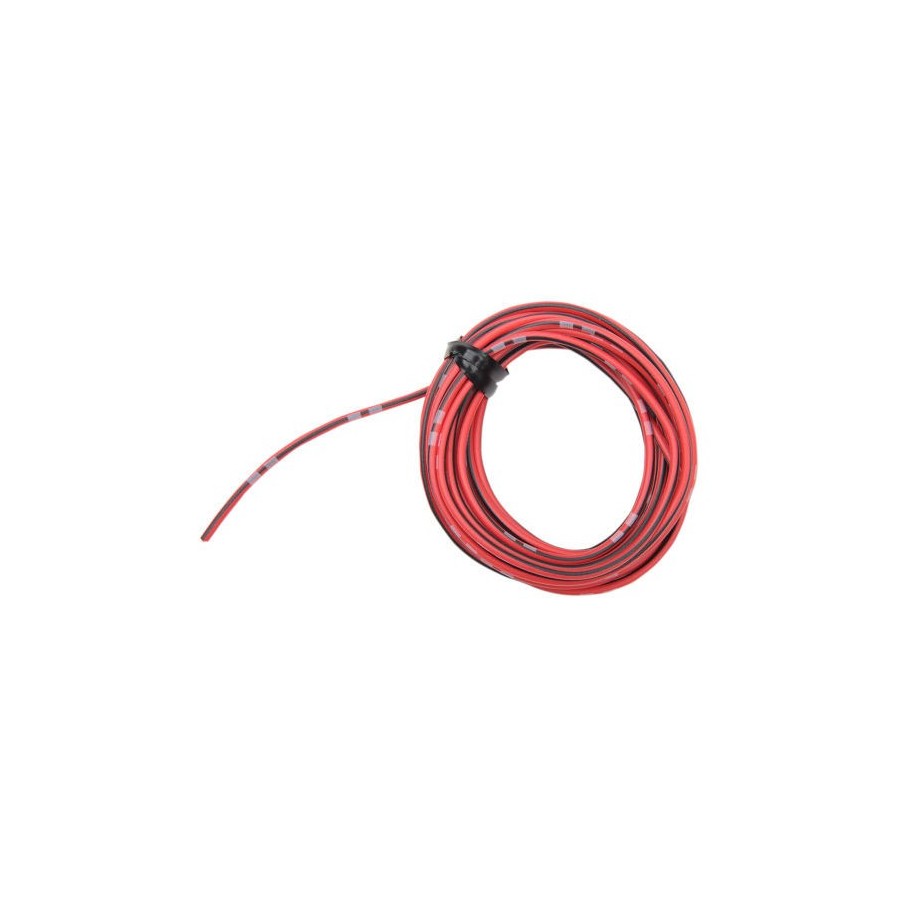 Service Moto Pieces|Fil Electrique - 0.75mm2 - Rouge/Noir - 4 metres|Fil Electrique 0.75mm2|12,56 €