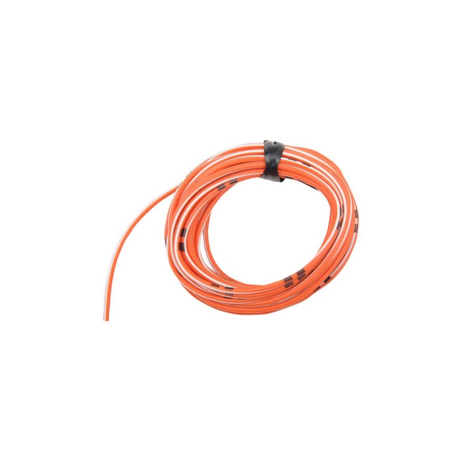 Service Moto Pieces|Fil Electrique - 0.75mm2 - Orange/Blanc - 4 metres|Fil Electrique 0.75mm2|12,56 €