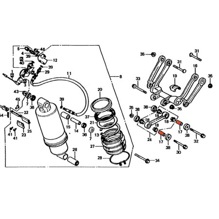 Service Moto Pieces|CBX1000 - axe pour bague d'amortisseur (x1) - ø10x15x33|1981 - CBX1000 b |13,90 €