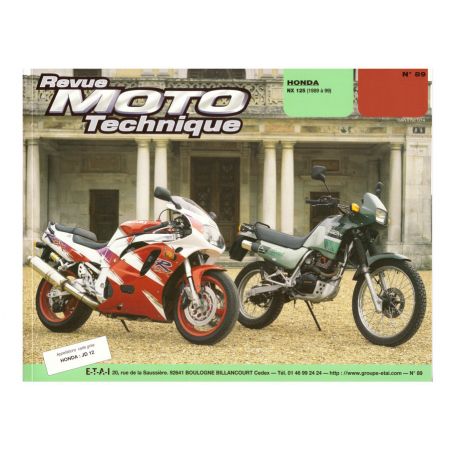 Service Moto Pieces|RTM - N° 89 - NX125 - 1989-1999 - Version PDF - Revue Technique Moto|Honda|10,00 €