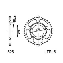 Service Moto Pieces|Transmission - Couronne - 525 - JTR-807 - 47 Dents|Chaine 525|34,00 €