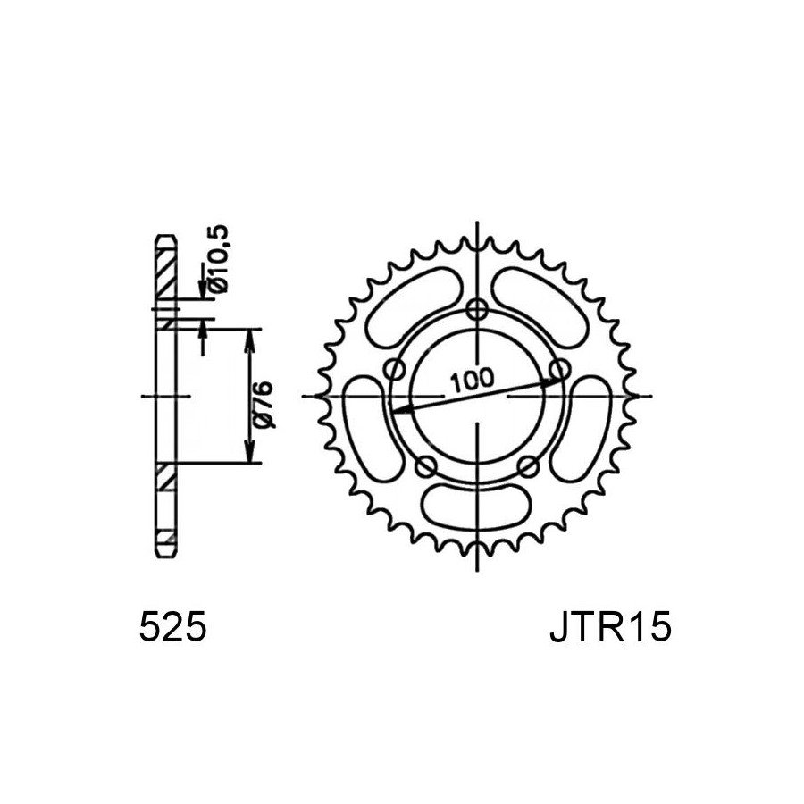 Service Moto Pieces|Transmission - Couronne - 525 - JTR-807 - 44 Dents|Chaine 525|61,30 €