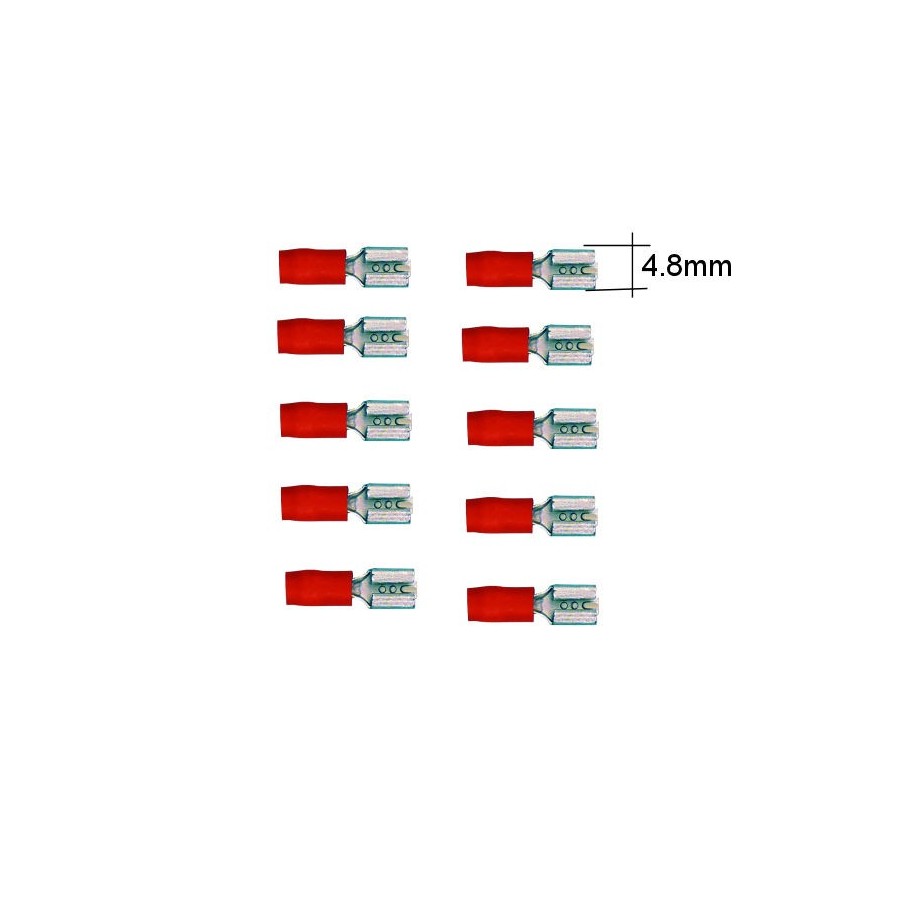 Connecteur - Femelle - Larg 4.8 - Cable : 0.50 -1.0 mm - (x10)