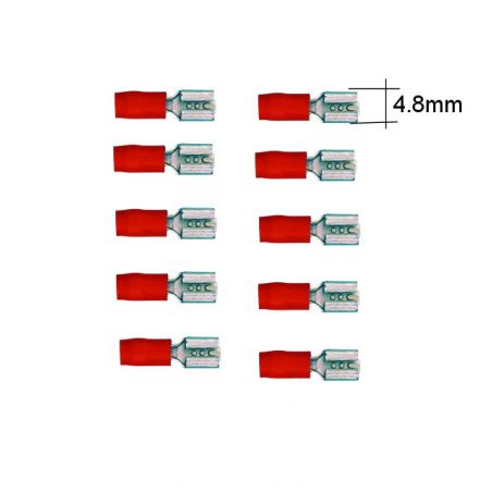 Connecteur - Femelle - Larg 4.8 - Cable : 0.50 -1.0 mm - (x10)