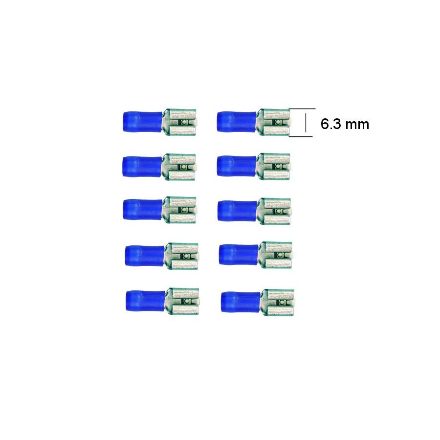 Connecteur - Femelle - Larg 6.3 - Cable : 1.5 -2.5 mm - (x10)