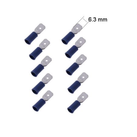 Connecteur - Male - Larg 6.3 - Cable : 1.5 -2.5 mm - (x10)