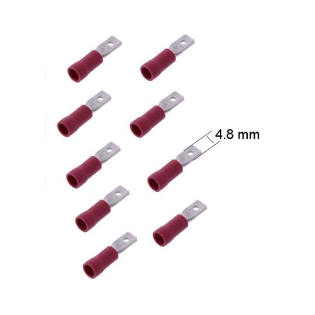 Connecteur - Male - Larg 4.8 - Cable : 0.50 -1.0 mm - (x10)