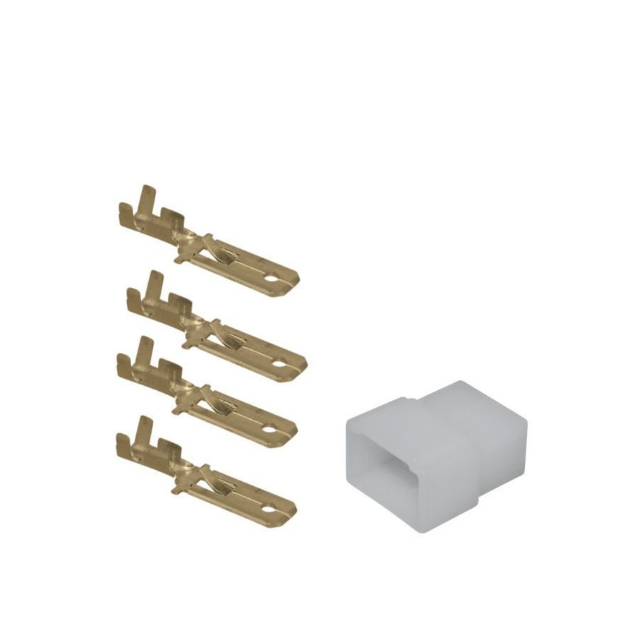 Service Moto Pieces|Connecteur - 4 broches males + cosses - (250 Series) - 6.3mm|Connecteur - Cosses|2,10 €