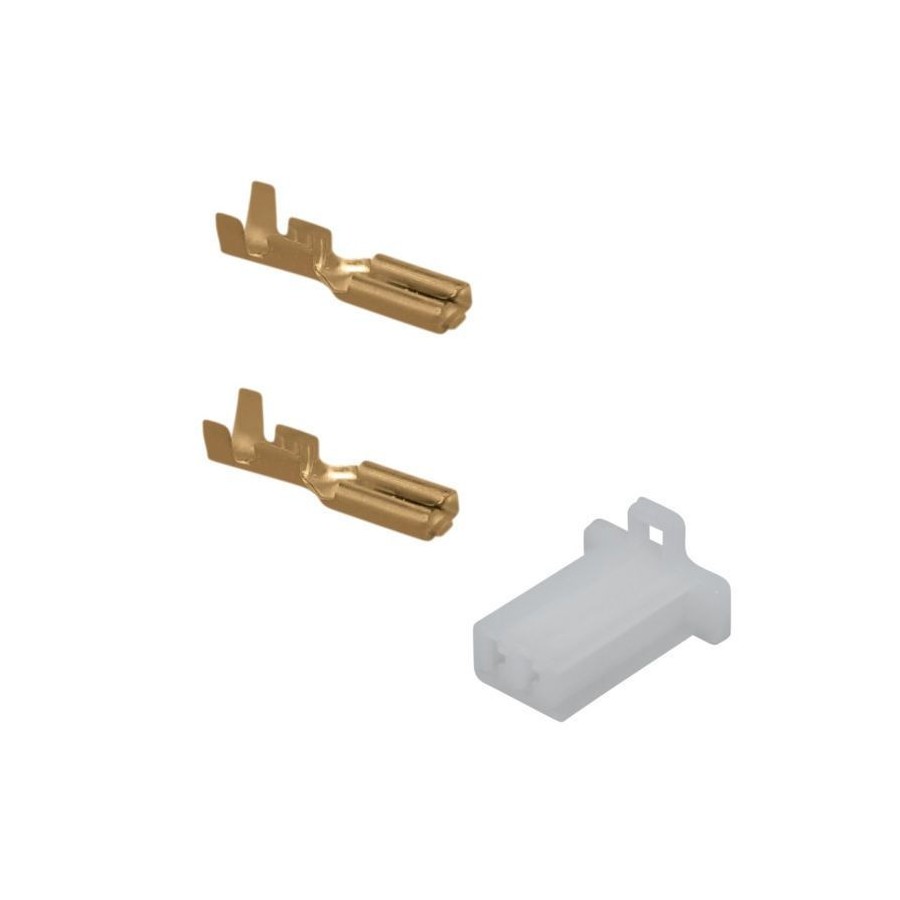 Connecteur - Femelle - 2 broches ( ML110) + cosse Connecteur - Femelle - 2 broches ( ML110) + cosse
