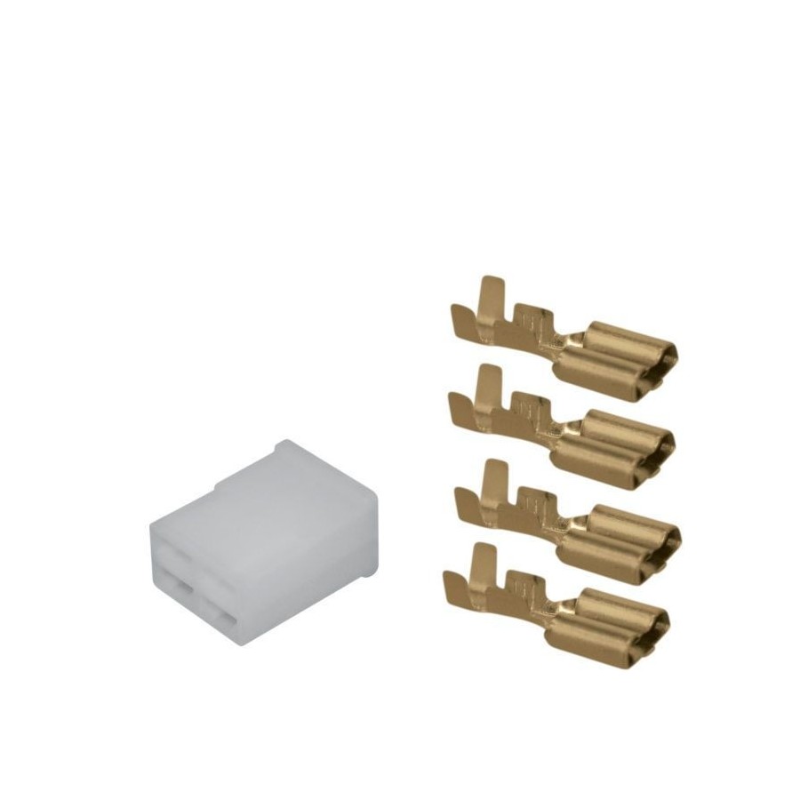 Service Moto Pieces|Connecteur - 4 broches Femelles + cosse - (250 Series) - 6.3mm|Connecteur - Cosses|2,10 €