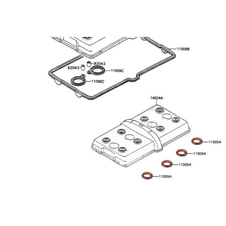 Moteur - Joint de bougie - (x4) - 11009-1610 - ZXR750