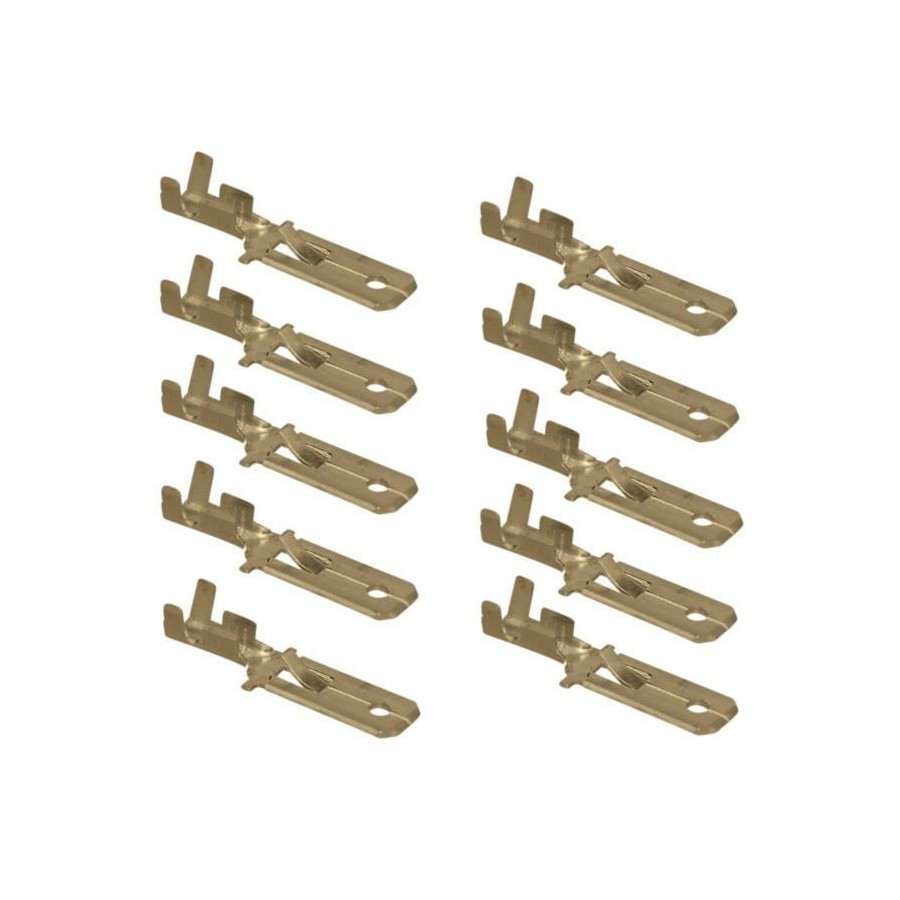 Cosse - Male a sertir - (x10) - plate 6 mm - (250 Series) - 6.3mm Cosse - Male a sertir - (x10) - plate 6 mm - (250 Series) - 6.3mm