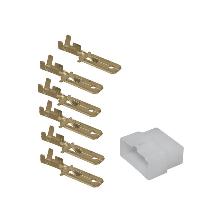 Service Moto Pieces|Connecteur - 6 broches males + cosse - (250 Series) - 6.3mm|Connecteur - Cosses|2,10 €