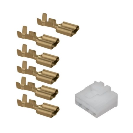 Service Moto Pieces|Connecteur - 6 broches Femelles + cosse - (250 Series) - 6.3mm |Connecteur - Cosses|2,10 €