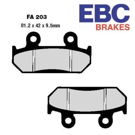 Service Moto Pieces|Frein - Jeu de Plaquettes - EBC - Ceramique - FA-203 - Standard|Plaquette|29,90 €