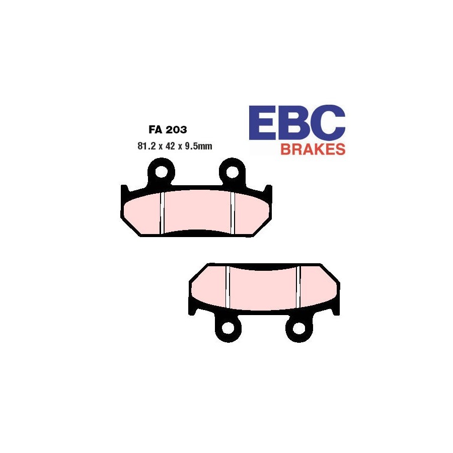 Frein - Jeu de Plaquettes - EBC - Metal Fritté - FA203HH - 