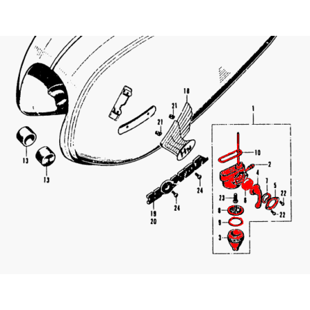 Robinet de réservoir - Essence - Honda - SL125