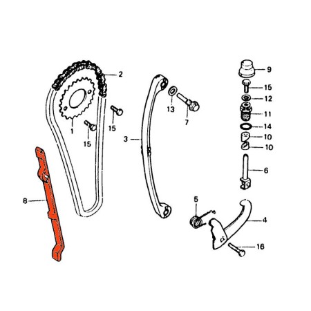 Distribution - Guide de chaine - XL185 - XR200 - TLR200