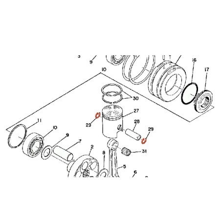 Moteur - Circlips - (x1) - RD125DX - 934-50130-22