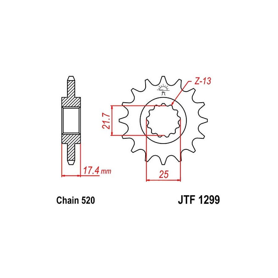 Service Moto Pieces|Transmission - Couronne Aluminium - JTR-1303 - 520/43 dents|Chaine 520|39,90 €