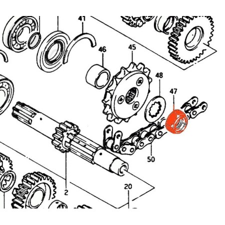 Transmission - Ecrou de Pignon sortie boite - 09159-20004