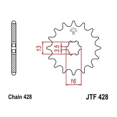 Transmission - Pignon - JTF 428 - 13 Dents