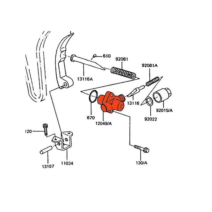 Distribution - Support - Tendeur de chaine - GPZ550 / GT550 / Z550 ...... Z400 - 12049-1009