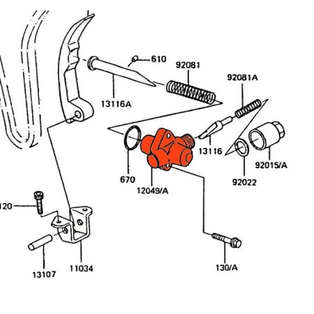 Service Moto Pieces|Distribution - Support - Tendeur de chaine - GPZ550 / GT550 / Z550 ...... Z400 - 12049-1009|1983 - ZR550 A|48,50 €