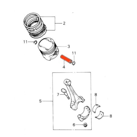 Moteur - Axe de Piston - ø 15 x53mm