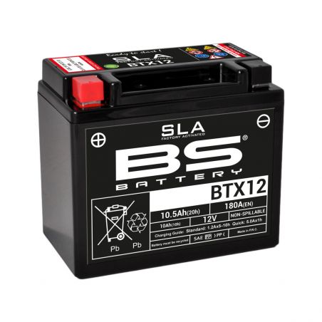 Service Moto Pieces|Batterie - 12v - GEL - BS - BTX12 - 180A - 130x87x150mm (YTX12)|Batterie - Gel - 12Volt|90,60 €