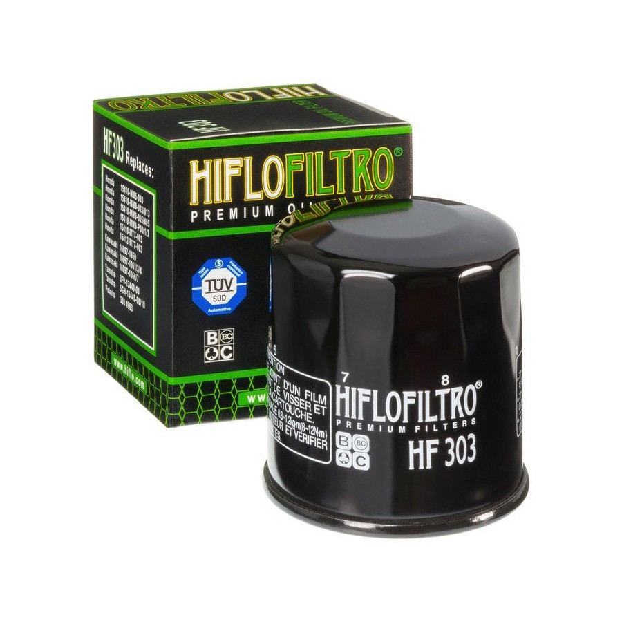 Service Moto Pieces|Filtre a huile - Hiflofiltro - HF-303 - 15410-MM9-000 - 16097-1058 - 3FV-13440-10|Filtre a huile|9,60 €