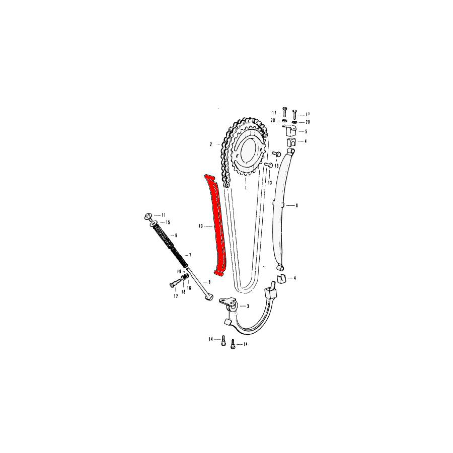 Distribution - tendeur de chaine - CB350 - CB400 Four