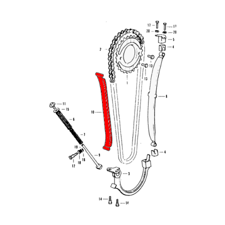 Distribution - tendeur de chaine - CB350 - CB400 Four