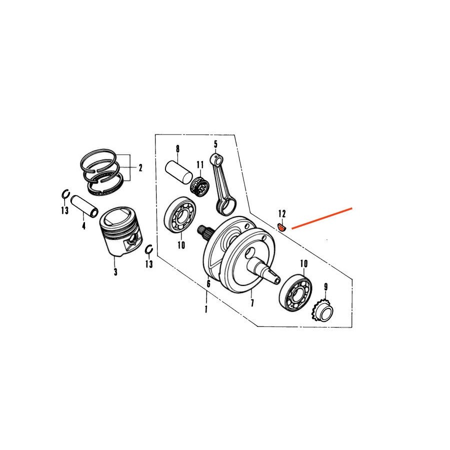 Service Moto Pieces|Vilebrequin - Cale de blocage|Par Defaut|4,80 €