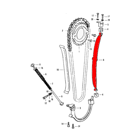 Distribution - Patin tendeur de chaine - CB350 F - CB400 Four