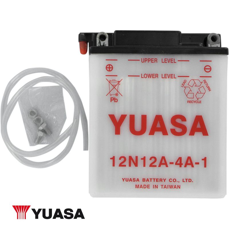 Service Moto Pieces|Batterie - 12v - Acide - 12N12A-4A-1 - Yuasa - 134x80x160mm|Batterie - Acide - 12 Volt|82,30 €